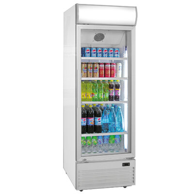 Ristormarkt Getränkekühlschrank 430 Liter mit Glastür und Werbedisplay