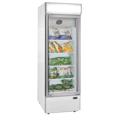 Ristormarkt Tiefkühlschrank mit Glastür und Werbedisplay 400 Liter
