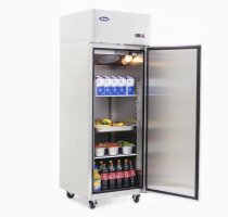 1-türiger Kühlschrank Edelstahl 420 Liter