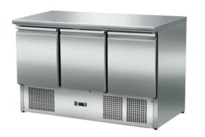 Skyrainbow Kühltisch 3-Türig Edelstahl 260L