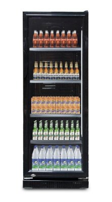 Flaschenkühlschrank mit Glastür schwarz 230 Liter