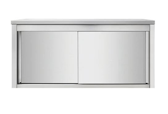 Skyrainbow Wandh&auml;ngeschrank aus Edelstahl 140 x 40 mit T&uuml;r