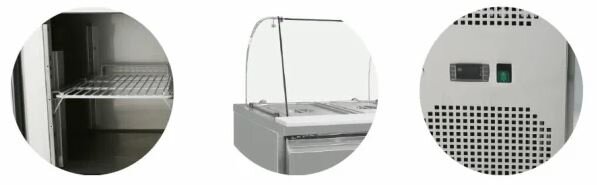 Skyrainbow Kühltheke mit Glassaufsatz und Arbeitsplatte