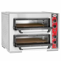 GMG - Pizzaofen PF5050 DE4 elektrisch -4+4x Ø25cm | 8 kW, 3NAC | 400V - Edelstahl 2 Backkammern