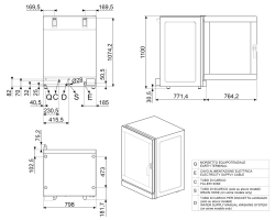 Smeg Heißlufofen mit Beschwadung 10 x 600x400mm oder GN1/1 50° - 280°C 16kW 400V B-Ware