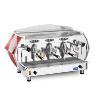 La Pavoni Diamante Automatic 3-Gruppig Edelstahl-Rubinrot 22,5 Liter 5,47kW 400V 1110x625x650mm B-Ware