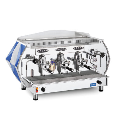 La Pavoni Diamante Automatic 3-Gruppig Edelstahl + Blau 5,47kW 400V