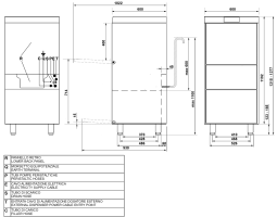 Smeg Geschirrspülmaschine Hochversion Ablaufpumpe Reinigerdosierer Klarspüldosierer 7,3kW 400V B-Ware