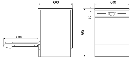 SMEG Frischwasserspülmaschine mit Enthärter Ablaufpumpe Reinigerdosierer Klarspüldosierer 7kW 400V 600x600x850mm