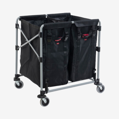 KLAPPBARER WÄSCHEWAGEN mit Wäschesack 2x 100 Liter 76.7 × 64.2 × 82.0cm verfügbare Farbe: GRY