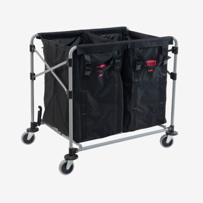Klappbarer Wäschewagen mit Wäschesack 2x 120 Liter 94.2 × 64.2 × 82.0cm verfügabre Farbe: GRAU