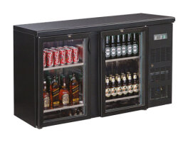 Flaschenkühltisch mit 2 Türen schwarz 350 Liter